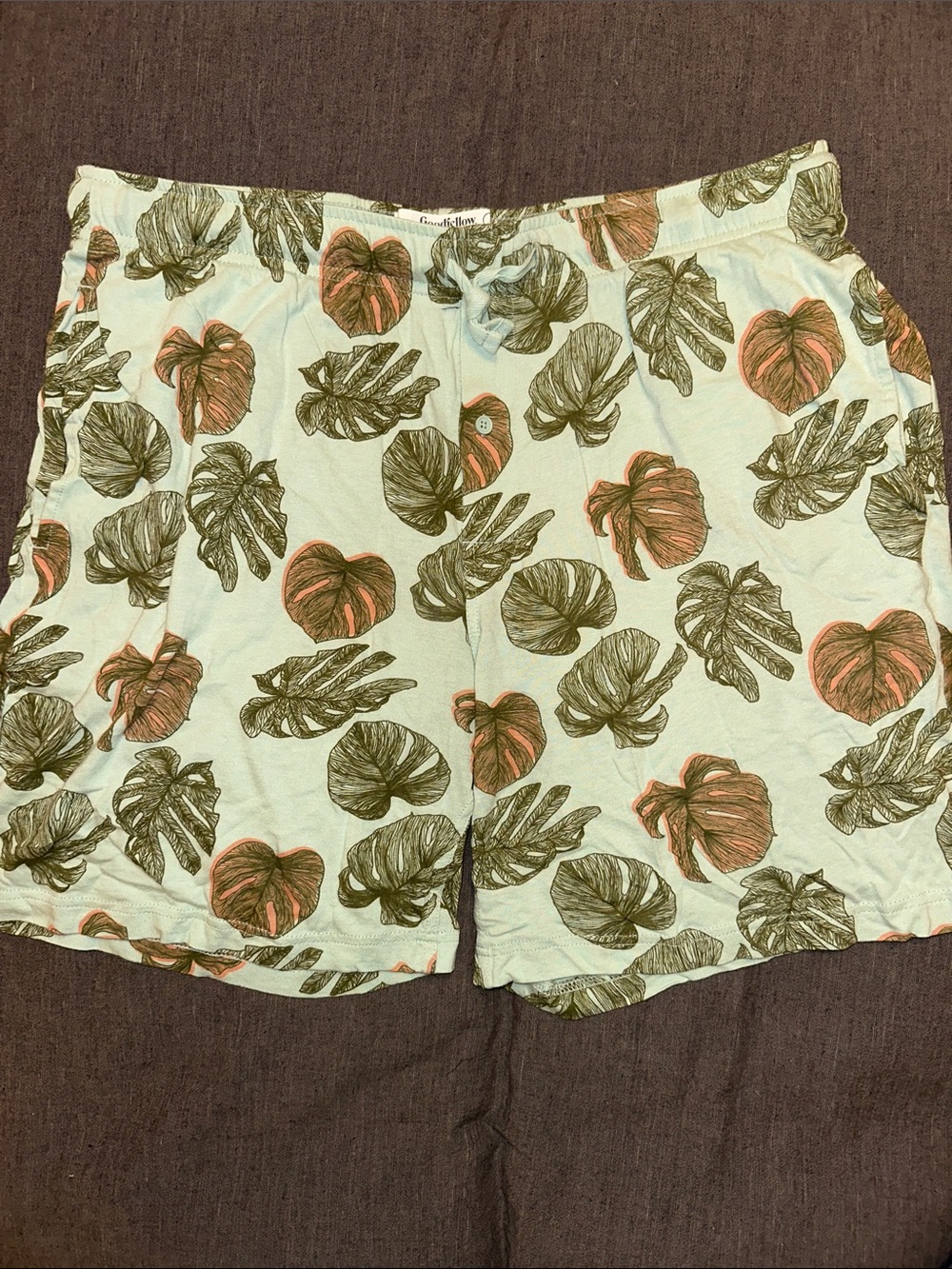 Goodfellow & Co Mint Green Tropical Leaf Print Men's Shorts